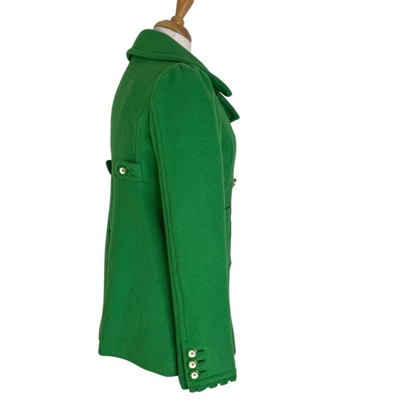 Juicy Couture Wool Textured Essex Double Breasted Pea Coat Kelly Green Size S - Picture 8 of 15